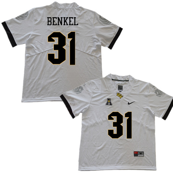Men #31 Kyle Benkel UCF Knights College Football Jerseys Sale-White
